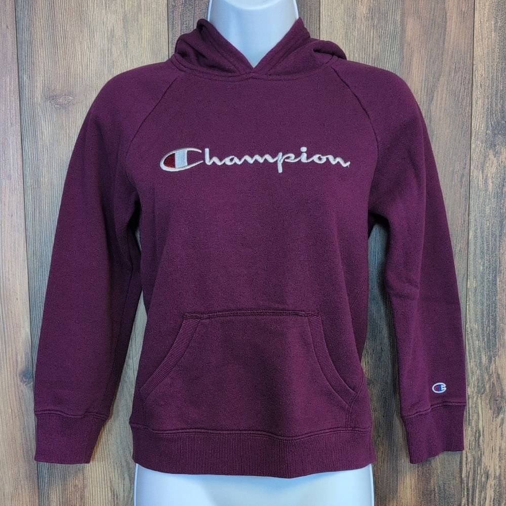 Champion Burgundy Pullover Hoodie Youth M M128